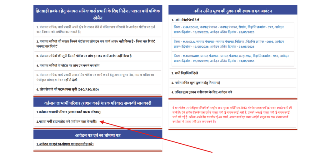 MP Ration Card New List 2026
