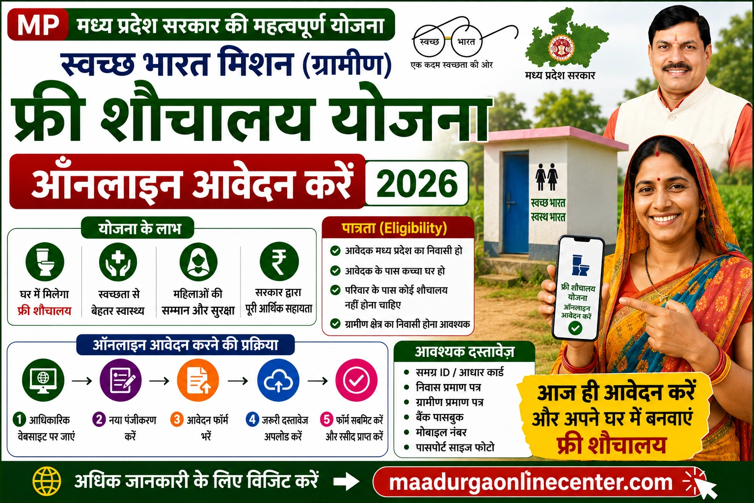 MP Swachh Bharat Mission Gramin Toilet Online Apply 2026