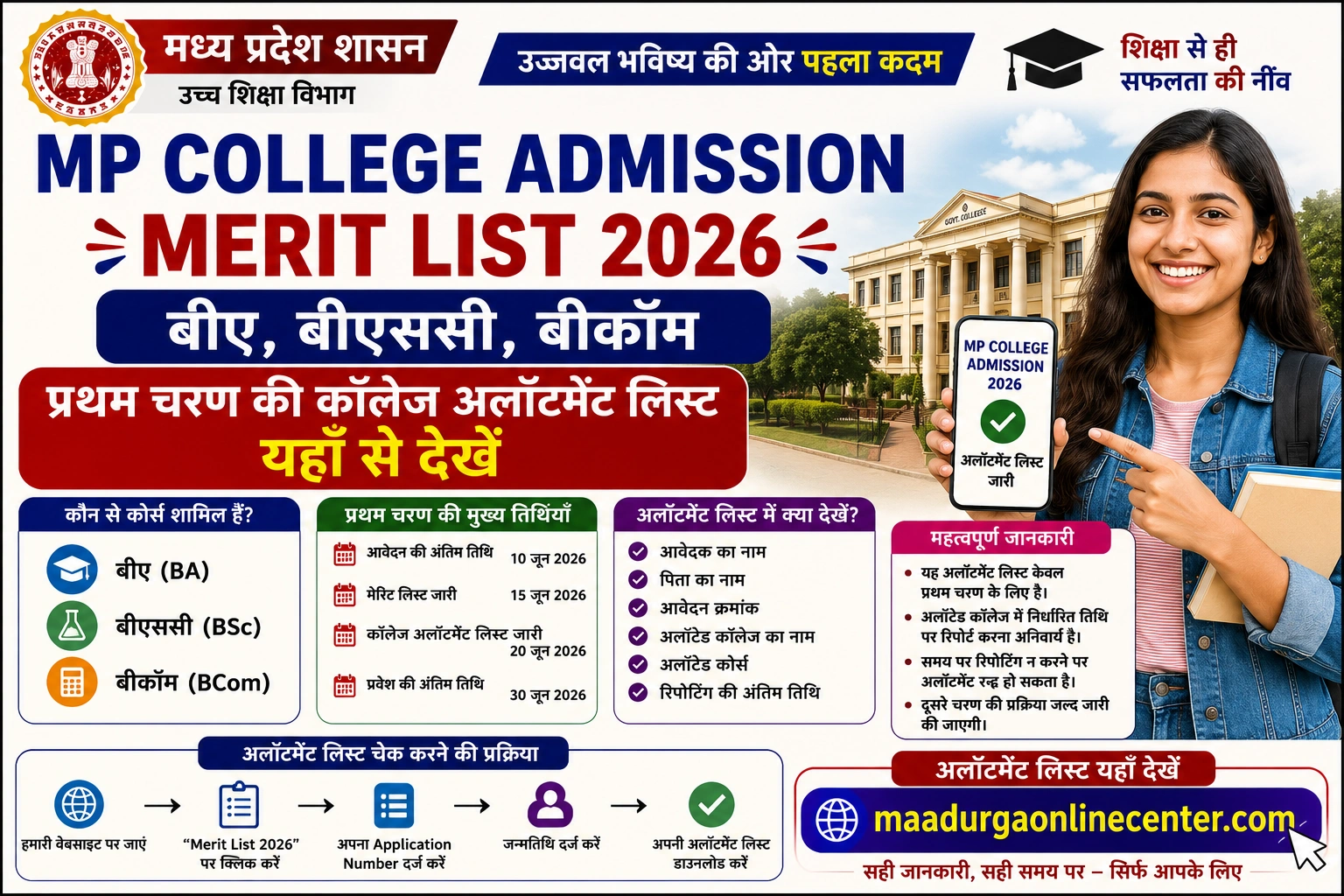 MP e-Pravesh College Allotment Letter 2026