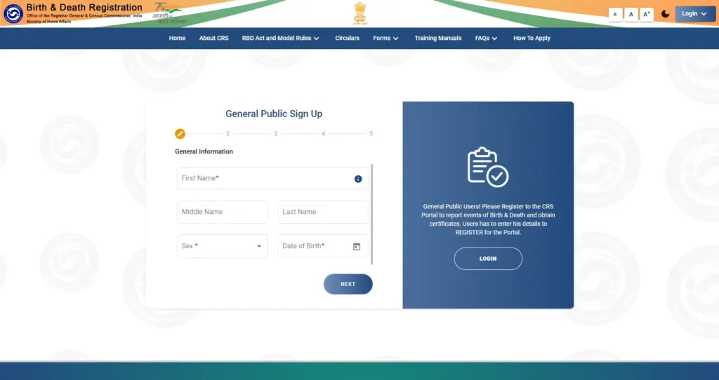 MP Birth Certificate Online Registration CRS Public Portal 2026, MP Birth Certificate Online Apply 2026